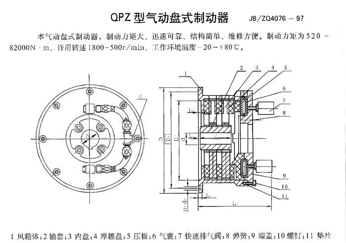 QPZ型气动盘式制动器