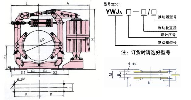 长行程电磁液压块式制动器